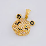 Pendant Panda Bear Face 4.55 g / 1 in 18K Yellow Gold