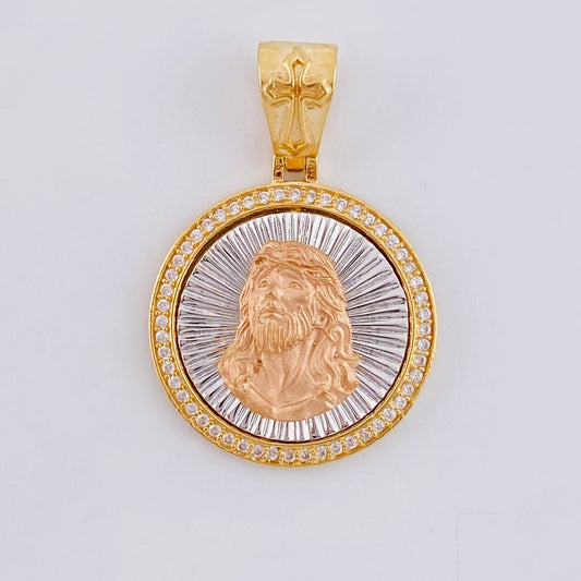 Dije Medalla Rostro Jesus 5.55 g / 1 1/4 in Tres Oros 18K
