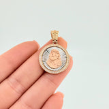 Dije Medalla Rostro Jesus 5.55 g / 1 1/4 in Tres Oros 18K