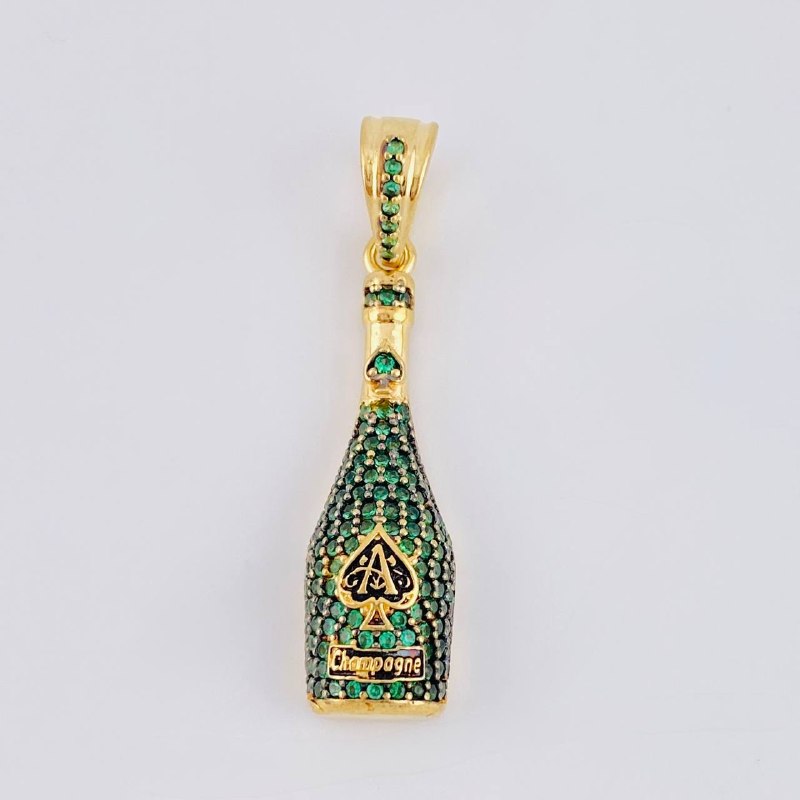 Dije Botella De Champagne 4.2 g / 1 1/2 in Oro Amarillo 18K