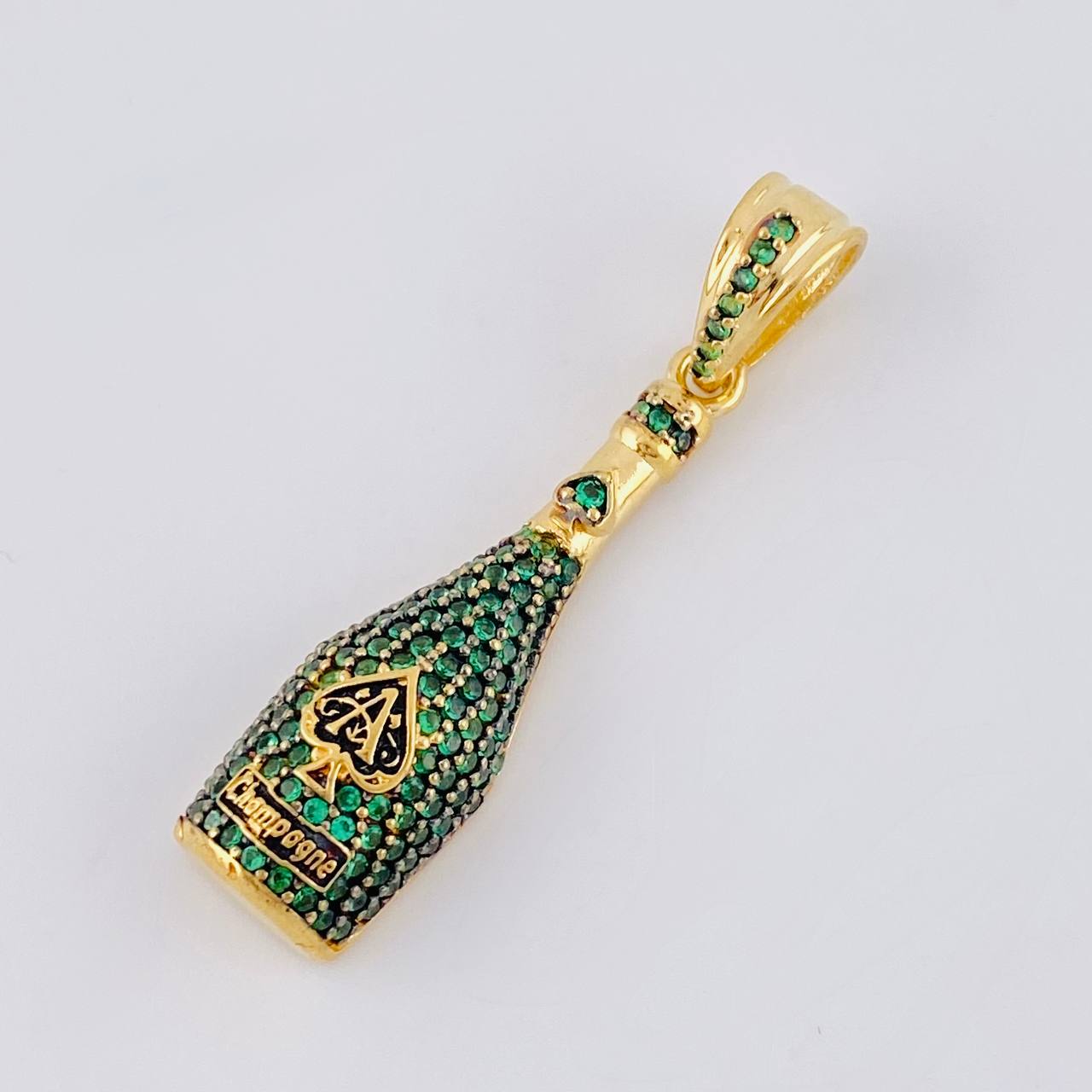 Dije Botella De Champagne 4.2 g / 1 1/2 in Oro Amarillo 18K