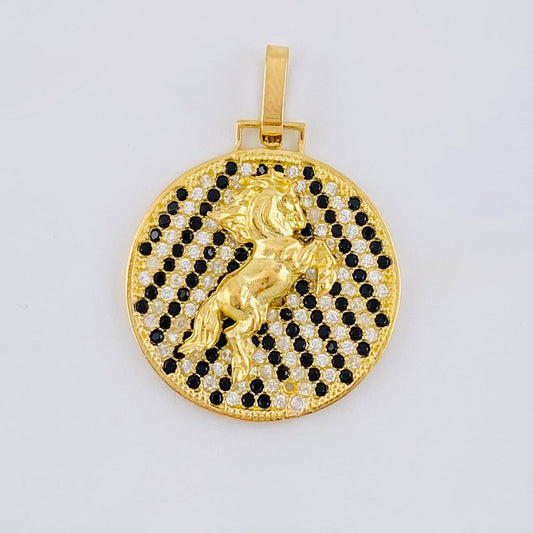 Dije Medalla Caballo 3.75 g / 1 1/2 in Oro Amarillo 18K