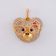 Pendant Bear Face 3 g / 3/4 in 18K Rose Gold