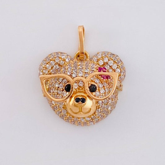 Dije Rostro Oso 3 g / 3/4 in Oro Rosa 18K