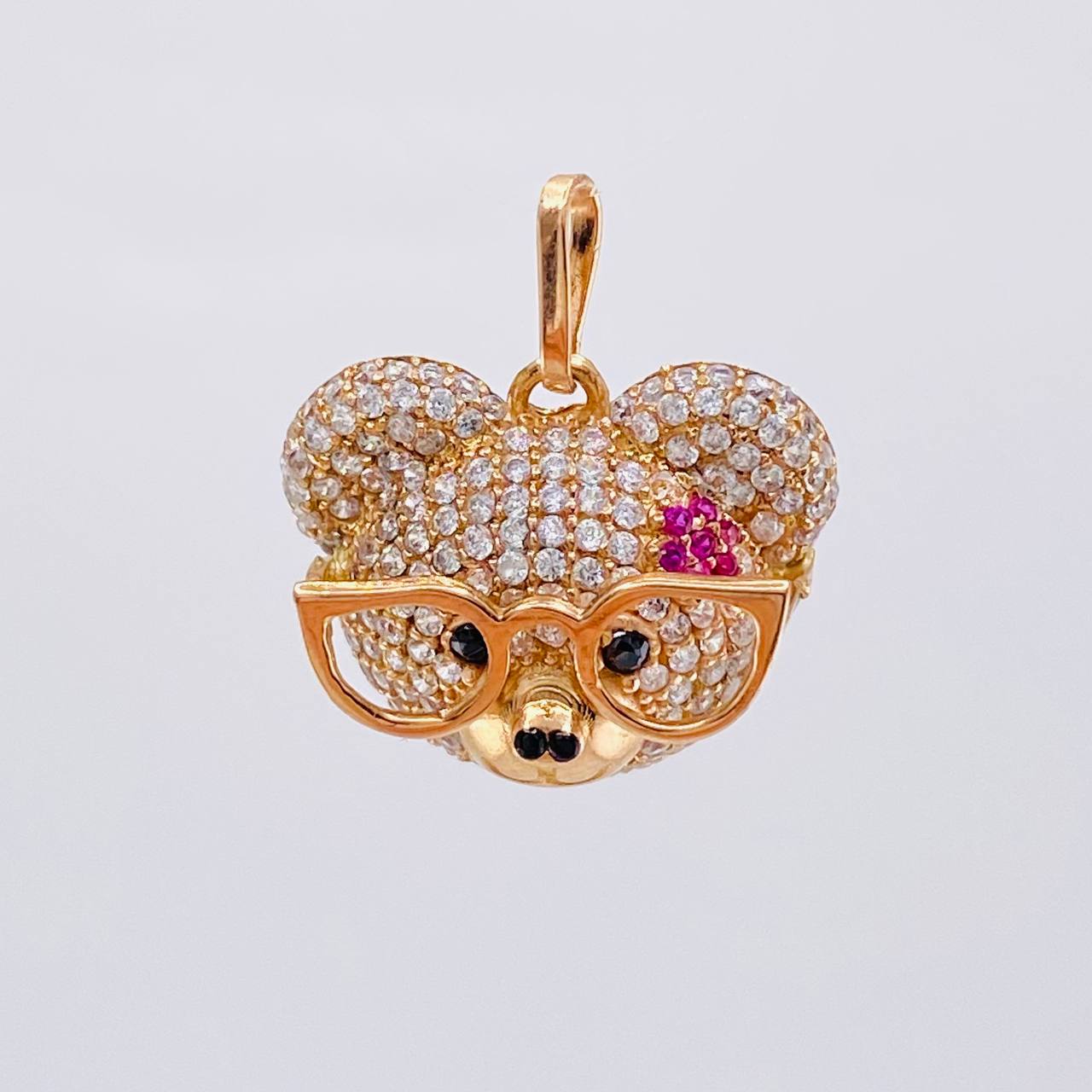 Pendant Bear Face 3 g / 3/4 in 18K Rose Gold