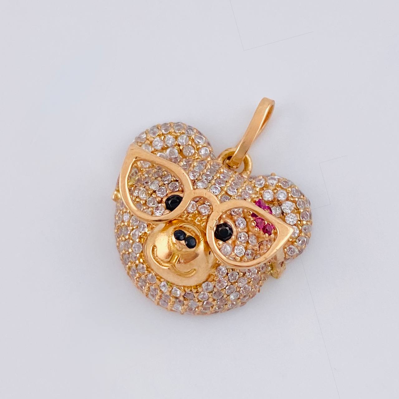 Pendant Bear Face 3 g / 3/4 in 18K Rose Gold