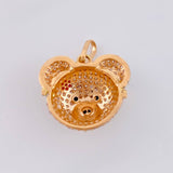 Pendant Bear Face 3 g / 3/4 in 18K Rose Gold