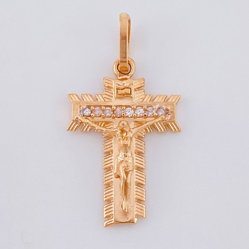 Pendant Cross Lord Of Miracles 2.15 g / 1 in 18K Rose Gold