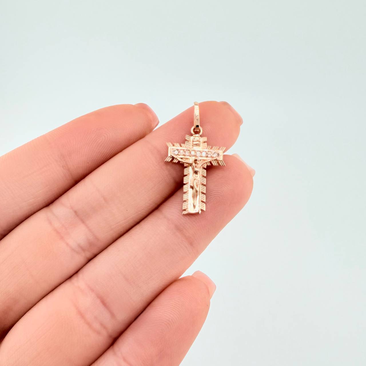 Pendant Cross Lord Of Miracles 2.15 g / 1 in 18K Rose Gold