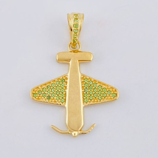 Dije Avión 2.65 g / 1 1/4 in Oro Amarillo 18K