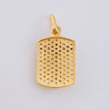 Pendant Plaque Cross Christ 2.25 g / 1 in Two Golds Yellow White 18K