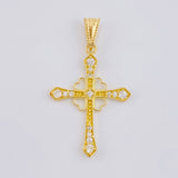 Dije Cruz Corazones 1.3 g / 1 1/4 in Oro Amarillo 18K