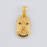 Pendant Dog Face Matte 2.7 g / 1 in Yellow Gold 18K