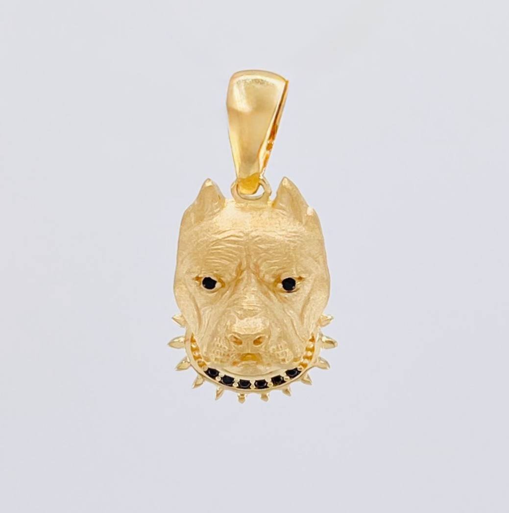 Pendant Dog Face Matte 2.7 g / 1 in Yellow Gold 18K