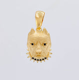 Pendant Dog Face Matte 2.7 g / 1 in Yellow Gold 18K