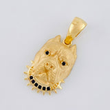 Pendant Dog Face Matte 2.7 g / 1 in Yellow Gold 18K