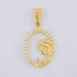 Dije Virgen Maria Circulo Floreado 1.1 g / 1 in Oro Amarillo 18K