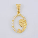 Dije Virgen Maria Circulo Floreado 1.1 g / 1 in Oro Amarillo 18K
