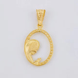 Dije Virgen Maria Circulo Floreado 1.1 g / 1 in Oro Amarillo 18K