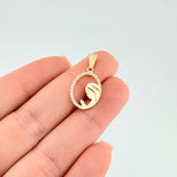 Pendant Circle Virgin Mary 1.05 g / 1 in Yellow Gold 18K
