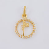 Pendant Circle Faith 1.25 g / 3/4 in Yellow Gold 18K