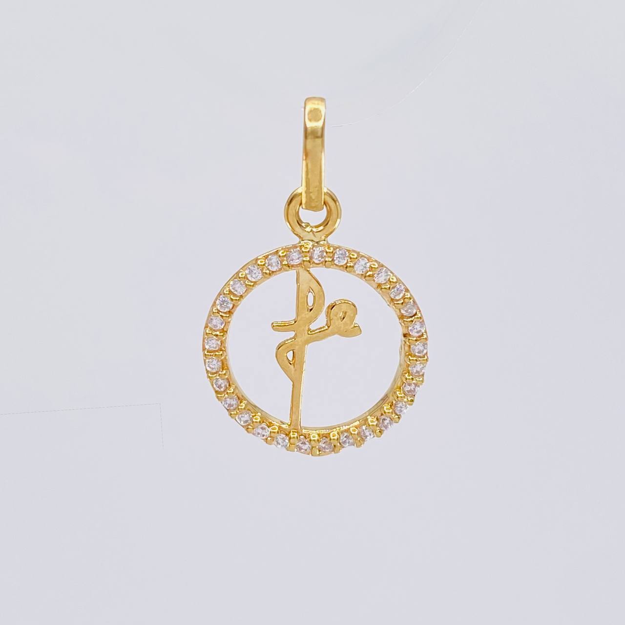 Pendant Circle Faith 1.25 g / 3/4 in Yellow Gold 18K
