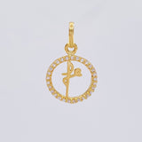 Pendant Circle Faith 1.25 g / 3/4 in Yellow Gold 18K