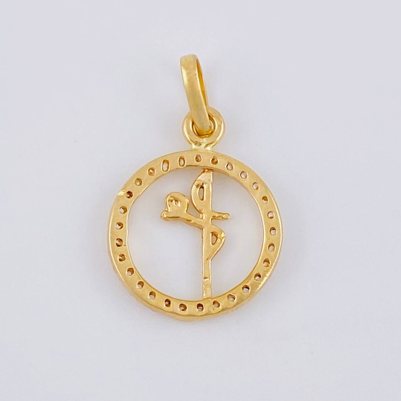 Pendant Circle Faith 1.25 g / 3/4 in Yellow Gold 18K