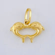 Pendant Heart of Dolphins 0.95 g / 1/2 in Yellow Gold 18K