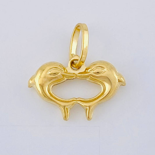Dije Corazón De Delfines 0.95 g / 1/2 in Oro Amarillo 18K
