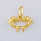 Pendant Heart of Dolphins 0.95 g / 1/2 in Yellow Gold 18K