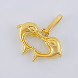 Pendant Heart of Dolphins 0.95 g / 1/2 in Yellow Gold 18K