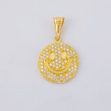 Happy Face Pendant Dense 1.75 g / 1 in 18K Yellow Gold