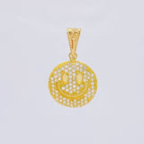 Happy Face Pendant Dense 1.75 g / 1 in 18K Yellow Gold