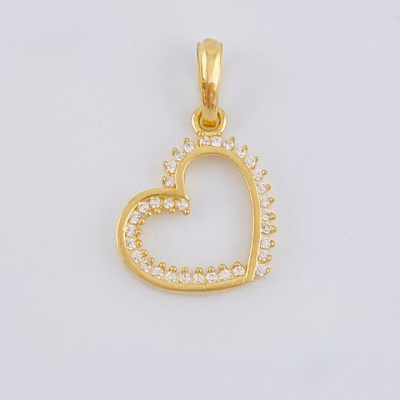 Pendant Heart Silhouette 1.3 g / 3/4 in 18K Yellow Gold