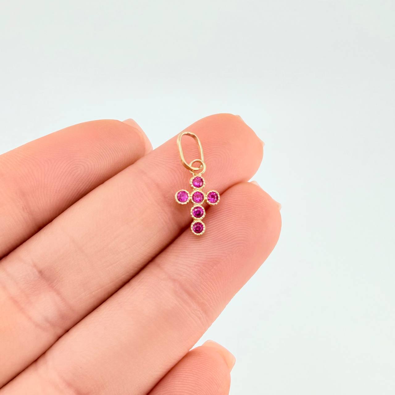 Pendant Dense Cross 0.55 g / 3/4 in Yellow Gold 18K