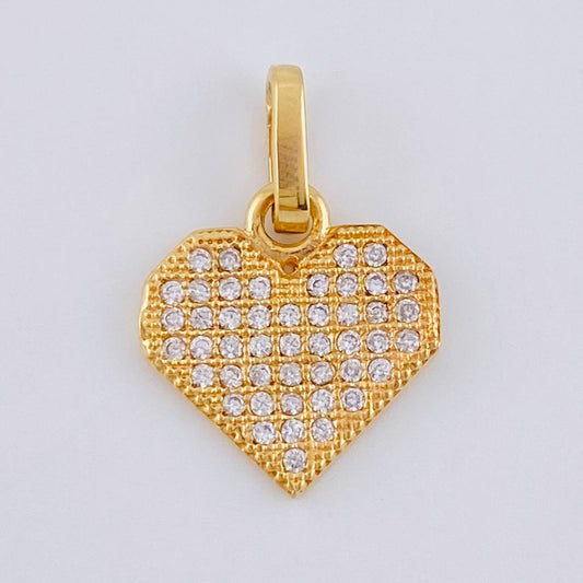 Dije Corazón Tupido 1.3 g / 3/4 in Oro Amarillo 18K