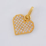 Pendant Heart Dense 1.3 g / 3/4 in Yellow Gold 18K