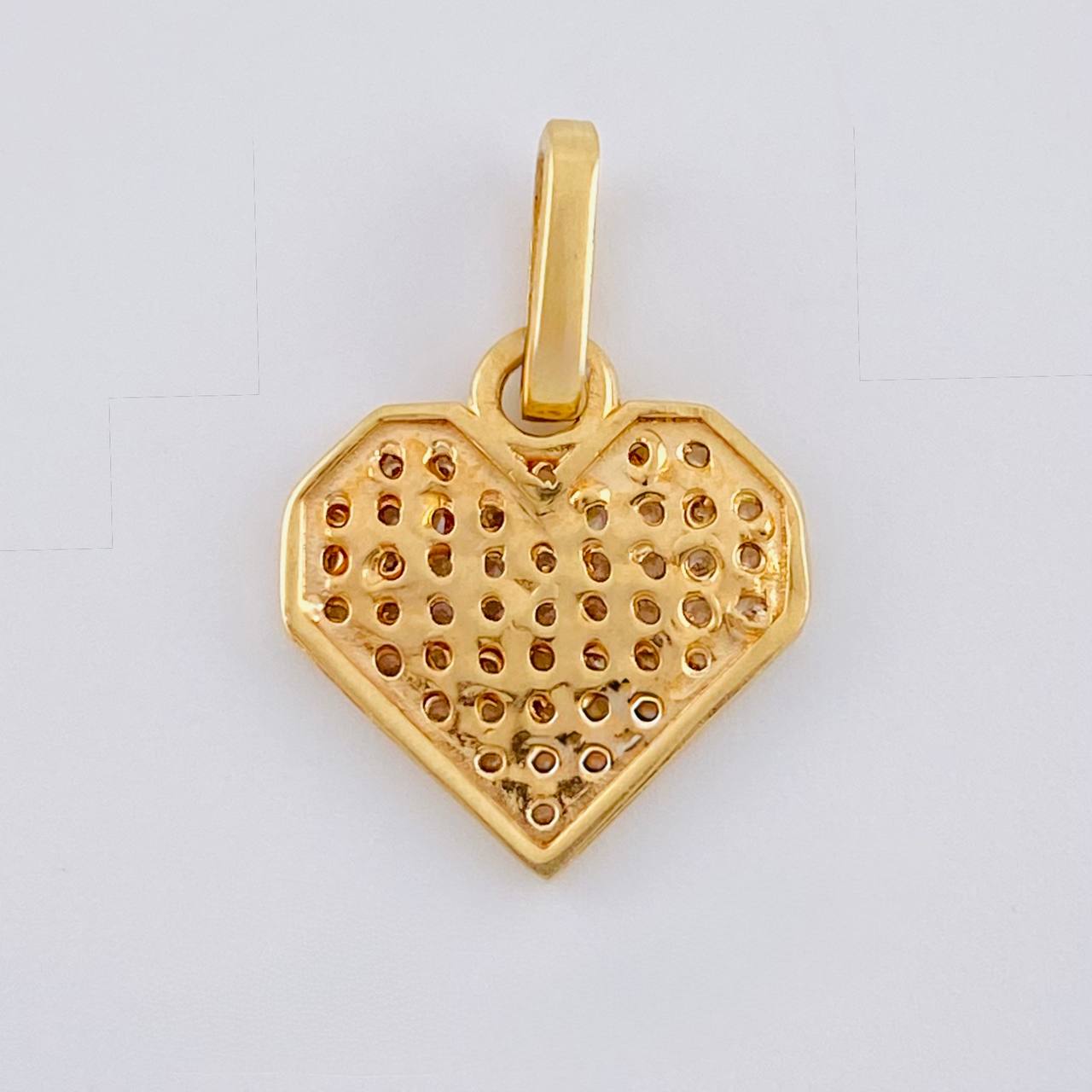 Pendant Heart Dense 1.3 g / 3/4 in Yellow Gold 18K