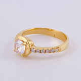 Anillo Hallo Incrustado 3.6 g / T7 1/2 Oro Amarillo 18K