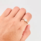 Anillo Hallo Incrustado 3.6 g / T7 1/2 Oro Amarillo 18K