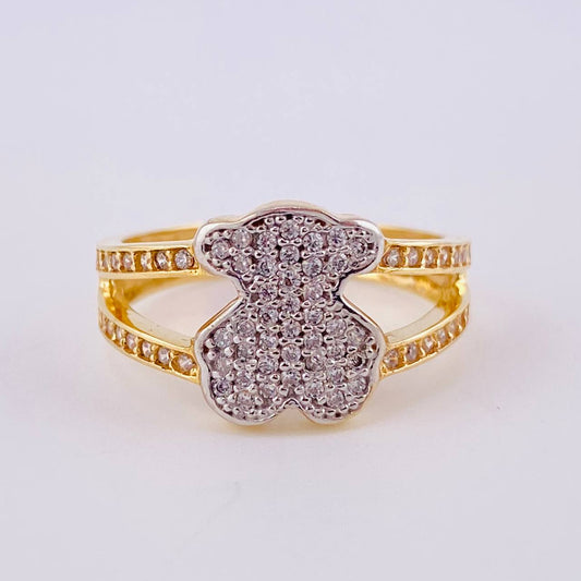 Anillo Oso Ts 3.75 g / T6 1/4 Dos Oros Amarillo Blanco 18K