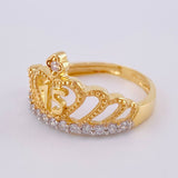 Quinceañera Crown Ring 3.45 g / T7 Two-Tone Yellow White Gold 18K