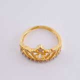 Quinceañera Crown Ring 3.45 g / T7 Two-Tone Yellow White Gold 18K