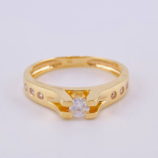 Anillo Solitario Puente Burbujas 3.55 g / T6 1/2 Oro Amarillo 18K
