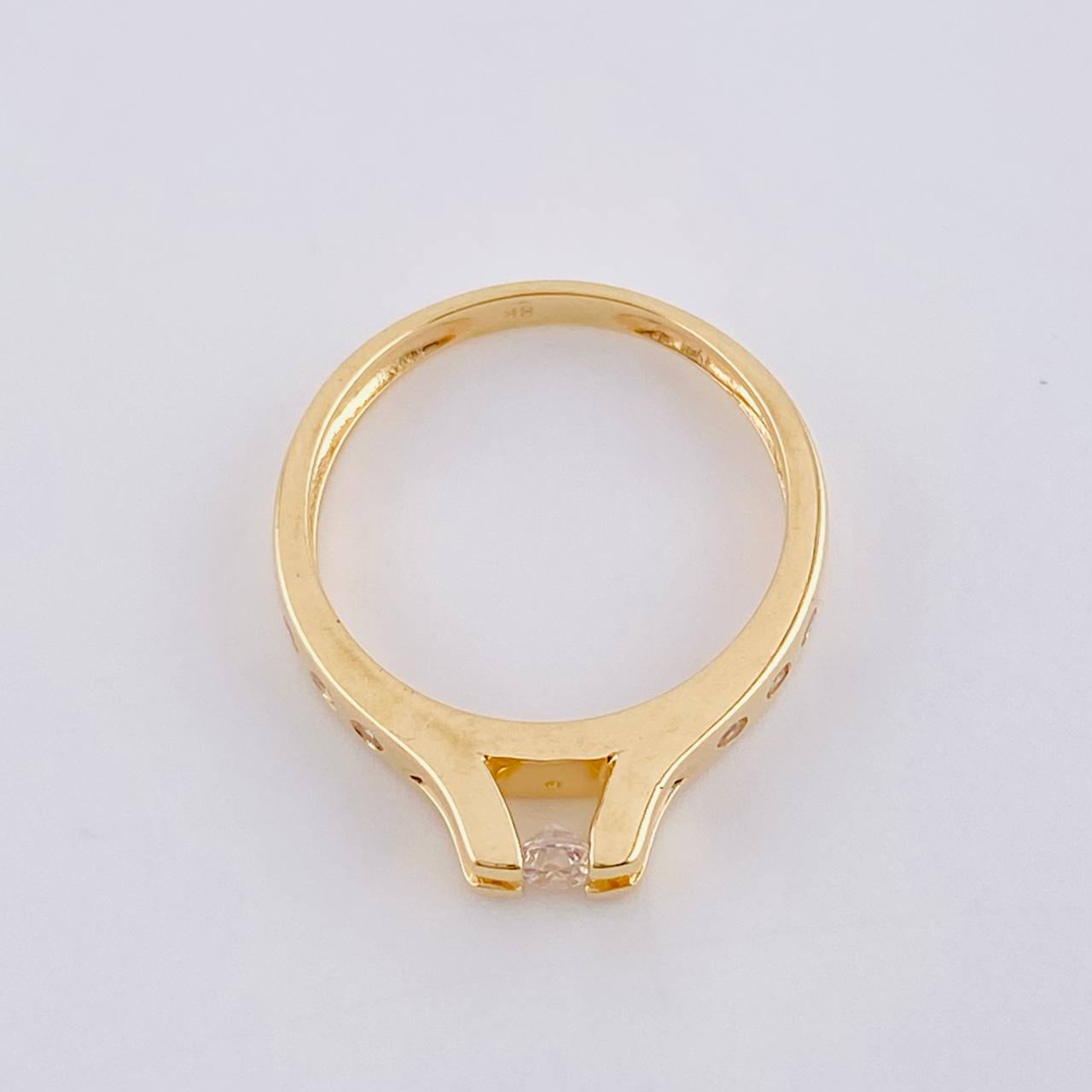 Anillo Solitario Puente Burbujas 3.55 g / T6 1/2 Oro Amarillo 18K
