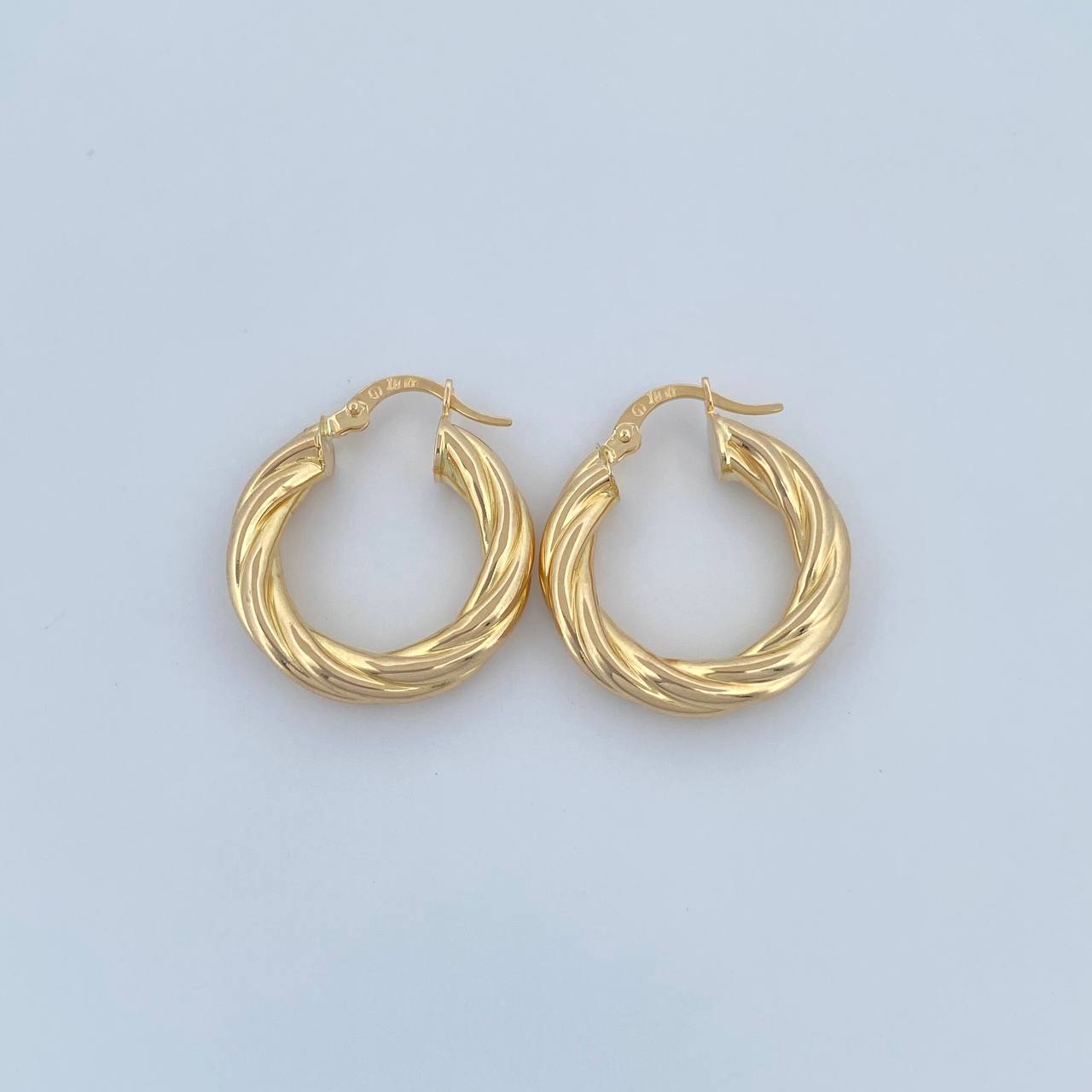 Hoop Earrings Mati 3.85gr / 2.4cm / Twisted 18K Yellow Gold &