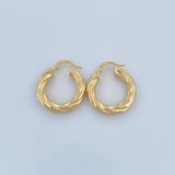 Hoop Earrings Mati 3.85gr / 2.4cm / Twisted 18K Yellow Gold &