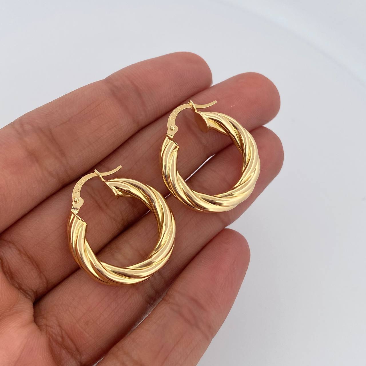 Hoop Earrings Mati 3.85gr / 2.4cm / Twisted 18K Yellow Gold &