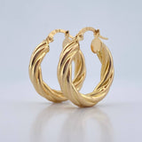 Hoop Earrings Mati 3.85gr / 2.4cm / Twisted 18K Yellow Gold &